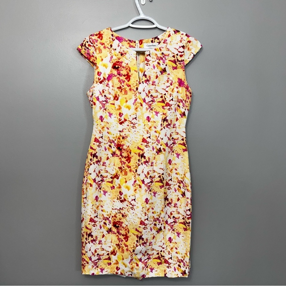CALVIN KLEIN CAP SLEEVE SHEATH DRESS sz 2 - Picture 7 of 16